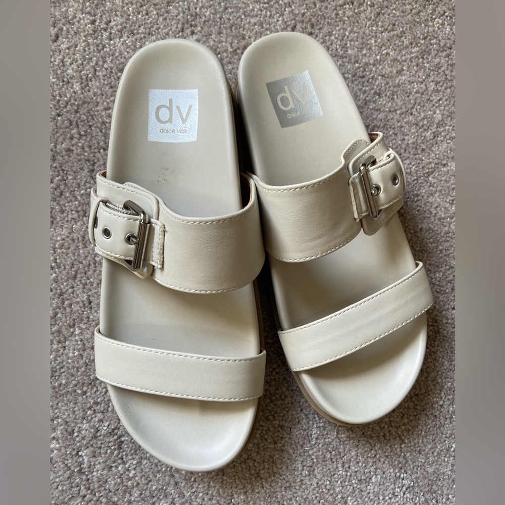 Dolce Vita Cream Slide Sandals